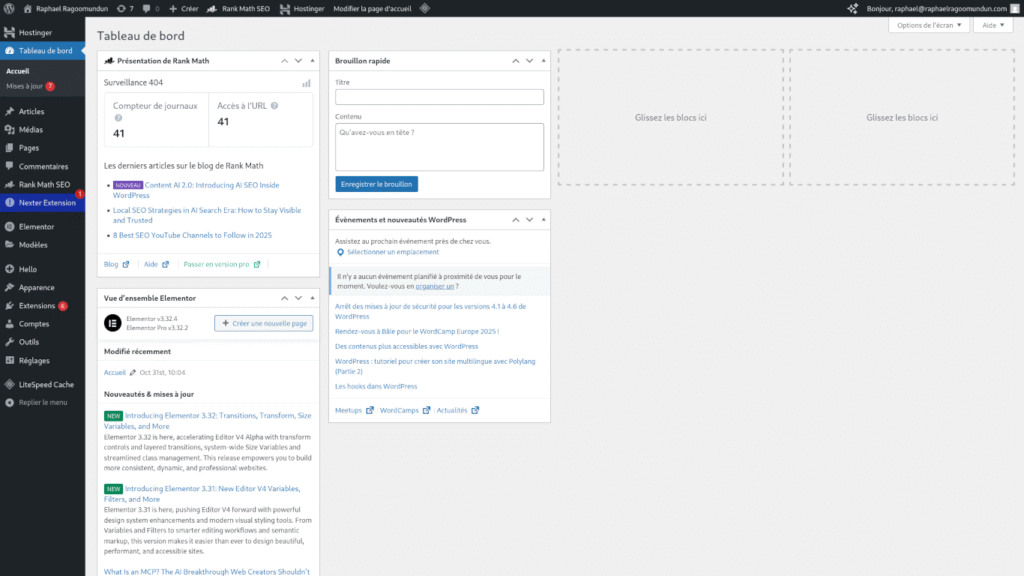Interface WordPress